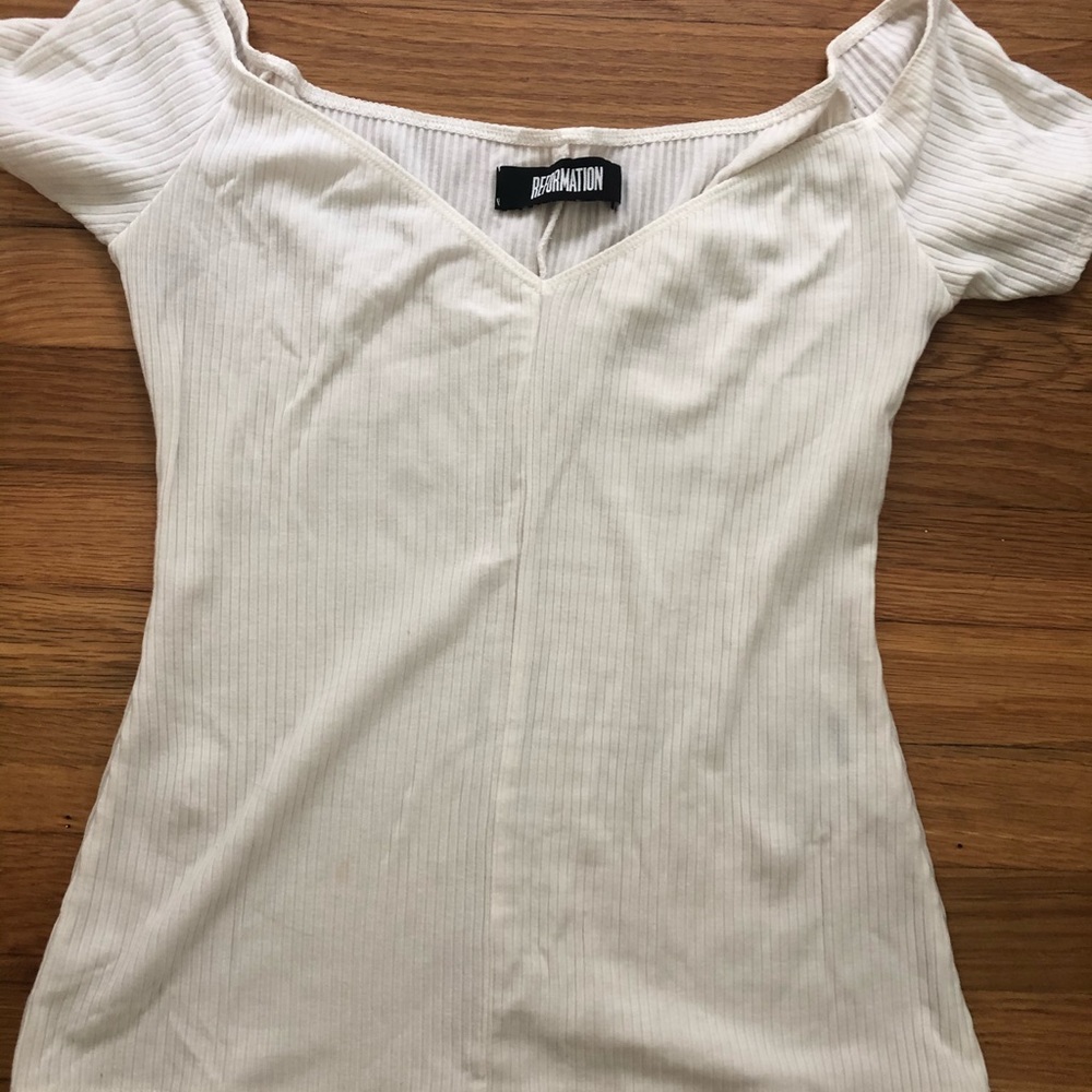 REFORMATION BARDOT TOP